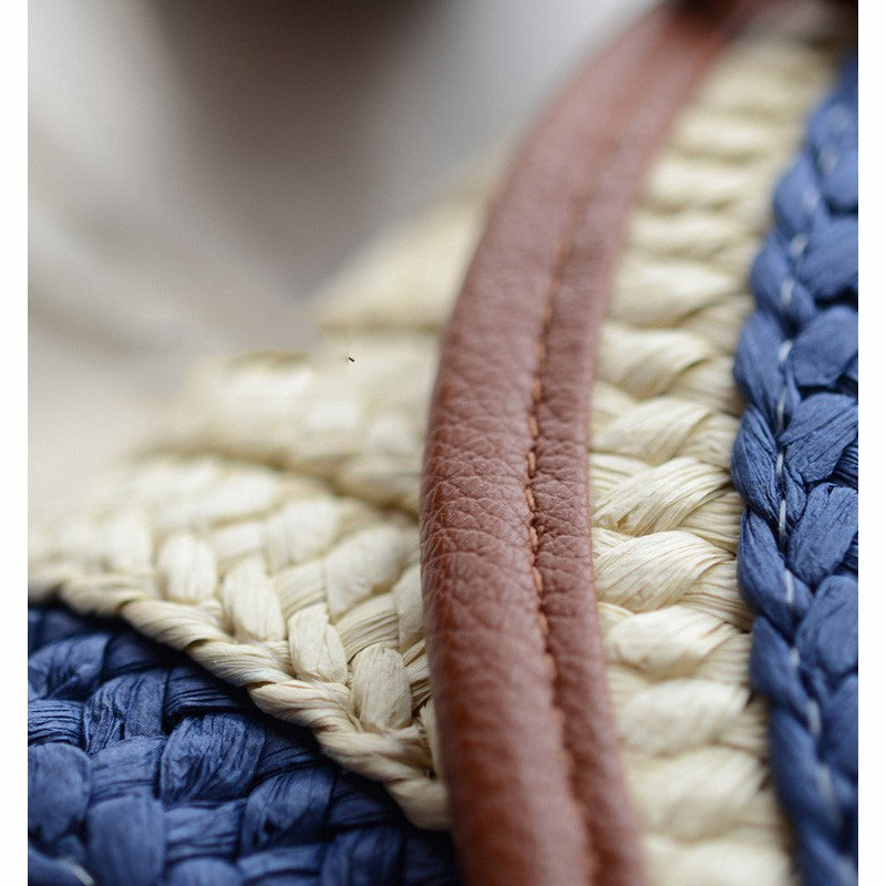 Diagonal shoulder straw bag rattan bag