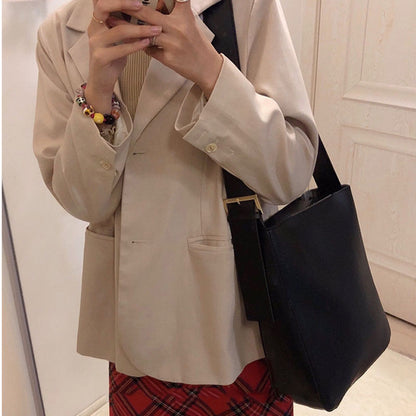 IELGY Retro Crossbody Bucket Simple Women's bag Casual One shoulder Fashion Korean All-match