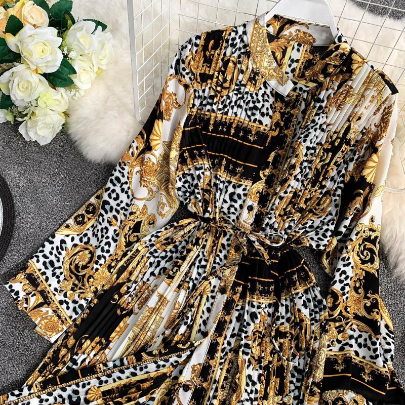 IELGY Pleated Loose Plus Size Dress