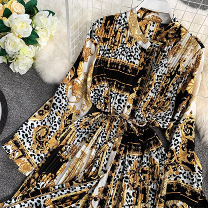 IELGY Pleated Loose Plus Size Dress