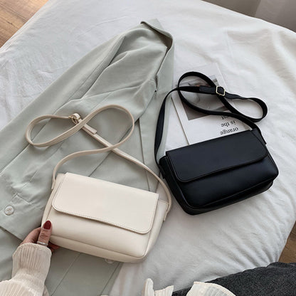 IELGY Solid color Casual All-match All-match Women's bag Trendy Black One shoulder Korean version Crossbody