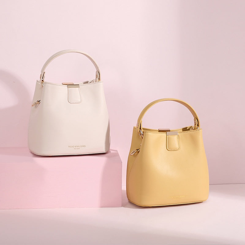 IELGY fashion small bag female wild tide bucket bag handbag Single shoulder messenger solid color large capacity for ladies trendy