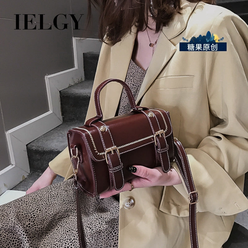 IELGY  Chao retro leisure ins super fire single shoulder slant satchel