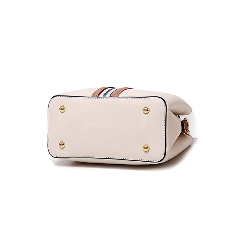 IELGY Fashion Stripe Korean Temperament Messenger Bag Simple Bucket Type