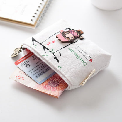 IELGY New canvas cartoon coin purse