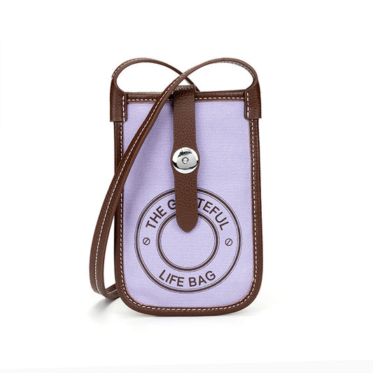 IELGY Woman's bag Black Square Mobile phone Letters Crossbody Mini Stylish Simple Versatile