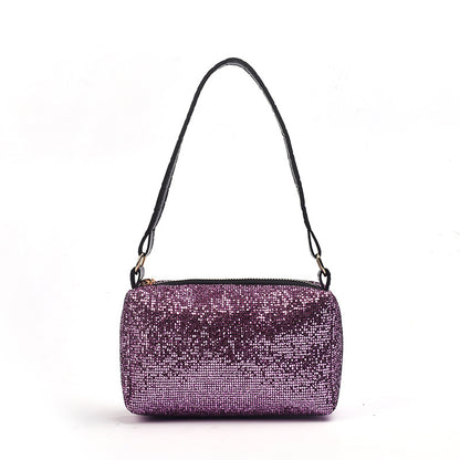 IELGY Fashion casual sequins large capacity shoulder lightweight cross-body handbag portable pillow bag chain