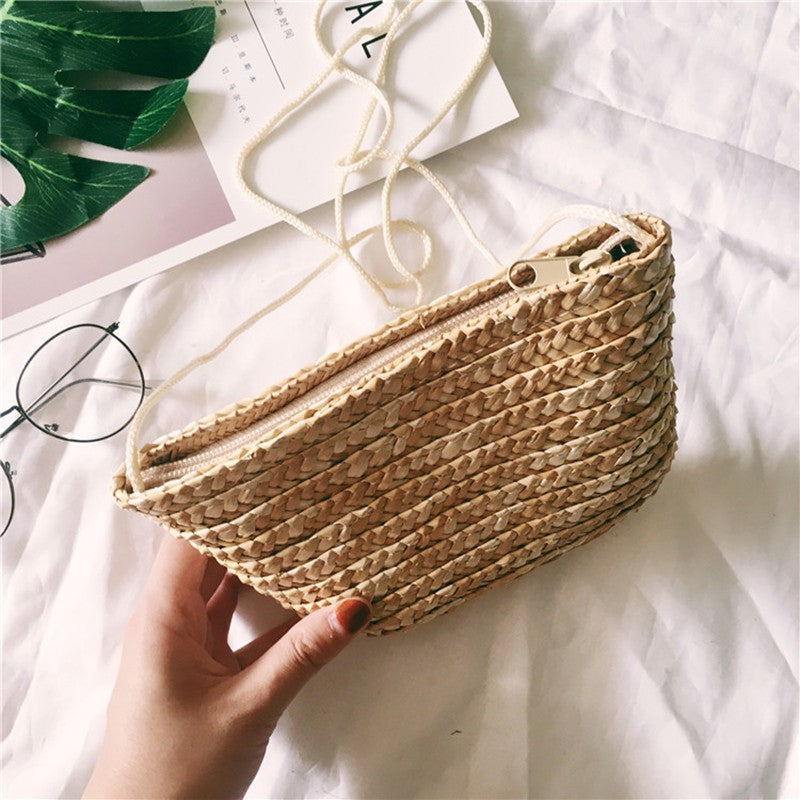 IELGY straw beach bag diagonal package