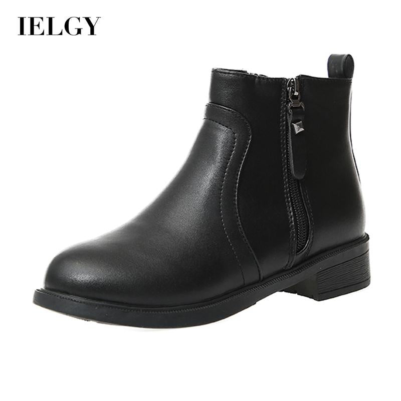 IELGY Fashion Women'sWomen's Black Martin Ankle Boots with Comfortable Platform