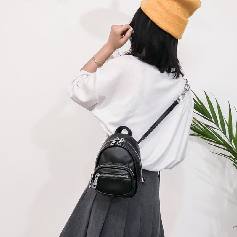 IELGY PU shoulder bag female slung portable iron chain small bag purse