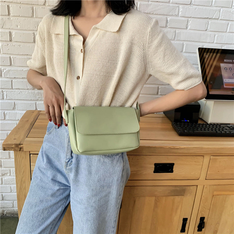 IELGY Solid color Casual All-match All-match Women's bag Trendy Black One shoulder Korean version Crossbody