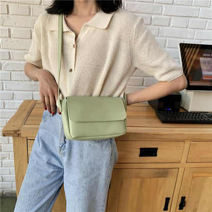 IELGY Solid color Casual All-match All-match Women's bag Trendy Black One shoulder Korean version Crossbody