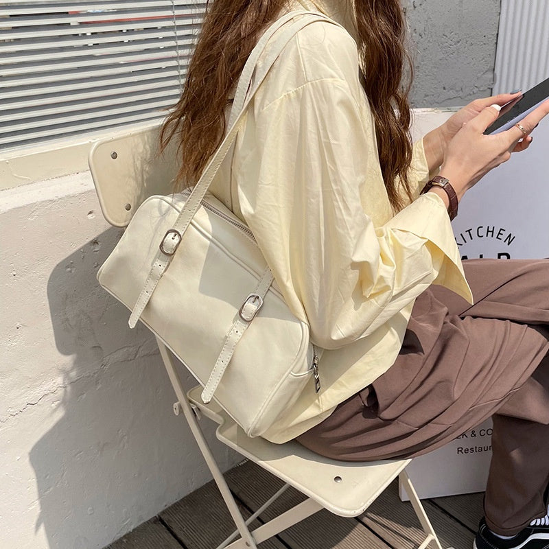 IELGY bag Retro soft leather underarm bag handbag fashionable large-capacity one-shoulder bag