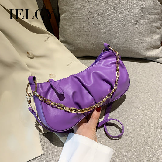 IELGY small bag fashion female bag simple one shoulder armpit bag summer wild ins messenger bag