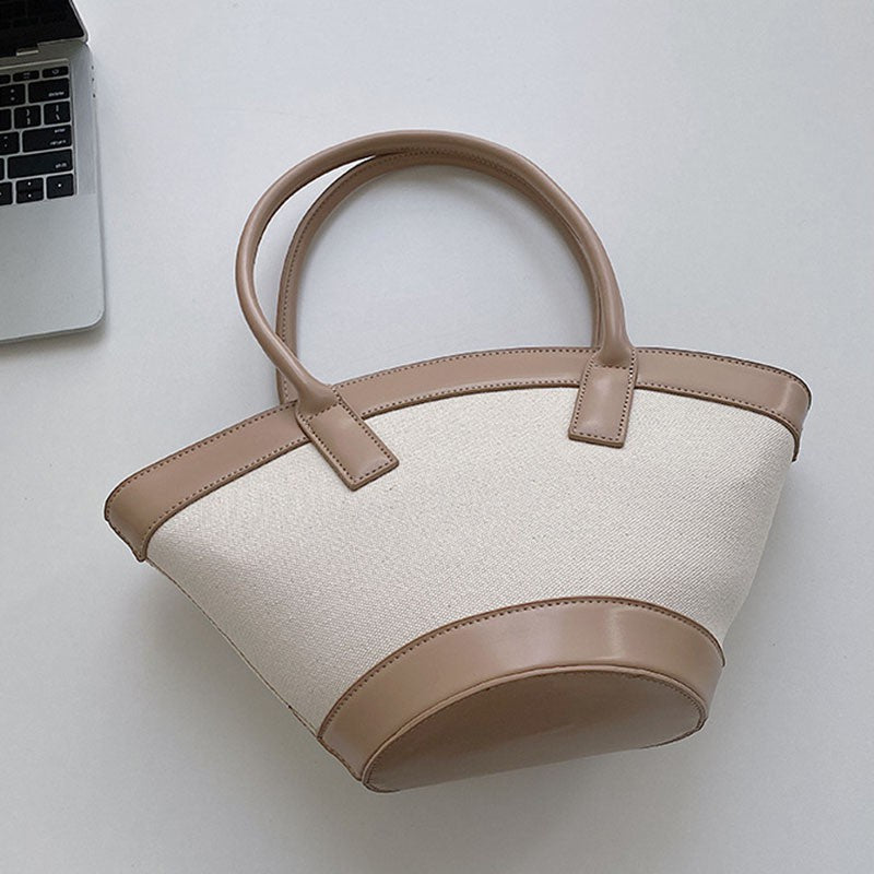 IELGY stitching bucket bags Women's bags zipper Fashion large capacity canvas ladies shoulder bags handbags fashion, trend