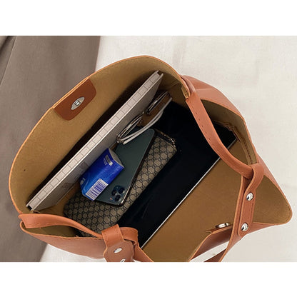 IELGY solid color female texture fashion western style shoulder bag large capacity