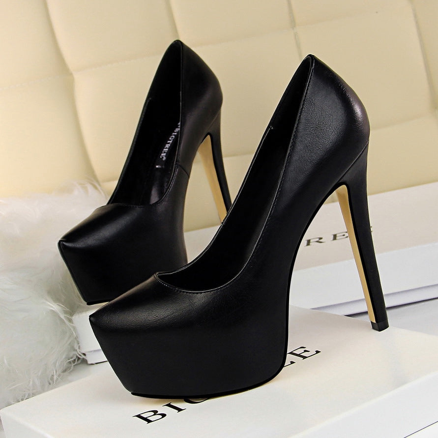 IELGY Stylish high heels simple 13.5CM thin with waterproof platform sexy thin wild shoes