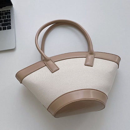 IELGY stitching bucket bags Women's bags zipper Fashion large capacity canvas ladies shoulder bags handbags fashion, trend