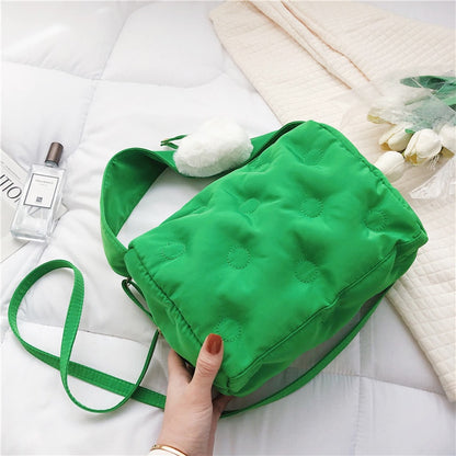 IELGY niche design bag messenger bag female green portable small square bag