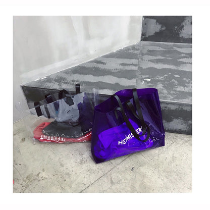 IELGY Large-capacity beach bag PVC transparent bag Fashion