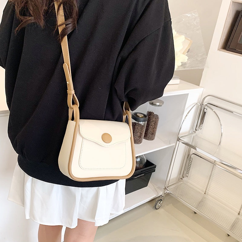 IELGY women's all-match simple commuter crossbody contrast color small square bag
