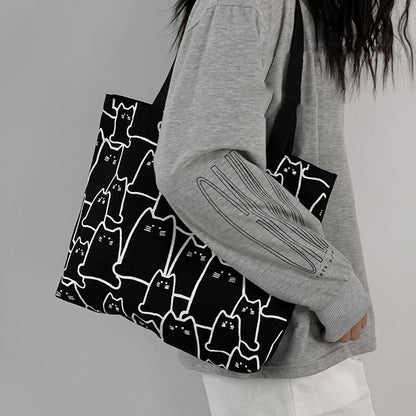 IELGY Japanese Korean style large-capacity simple portable canvas bag