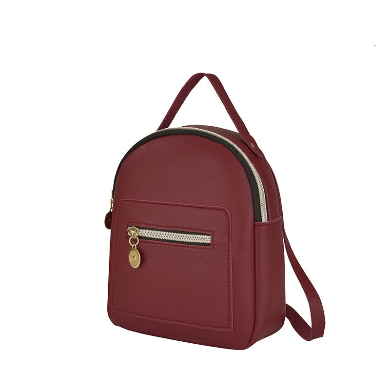 IELGY Korean style ladies small backpack multi-pocket black one-shoulder mobile phone bag