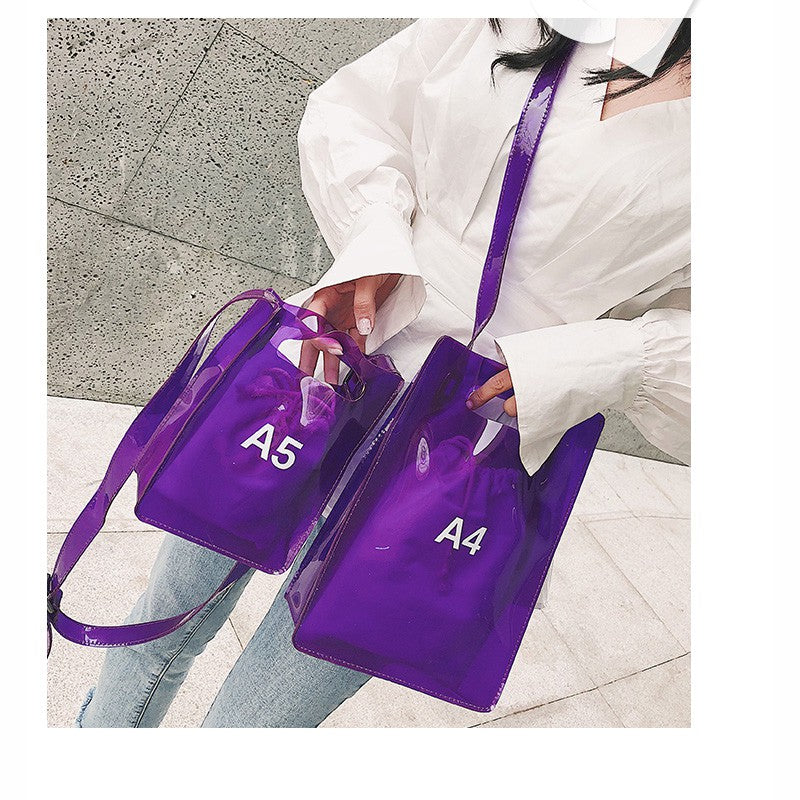 IELGY Transparent jelly mother and son bag diagonal shoulder handbag
