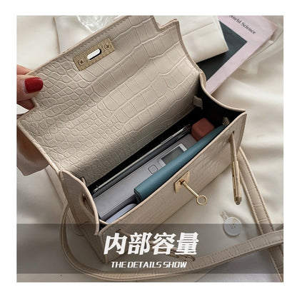 IELGY Bamboo Handbag Crocodile Locked Shoulder Bag Women's Bag