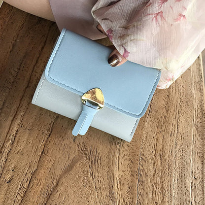 Women's wallet short section Korean version of the small fresh and lovely purse