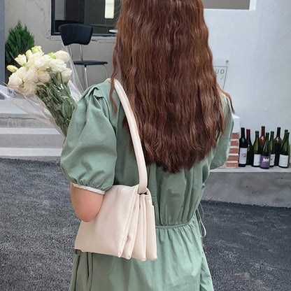 IELGY Multi-Layer Soft Special-Interest Design Street shot French Handbag Graceful Baguette Bag Underarm Macaron Color