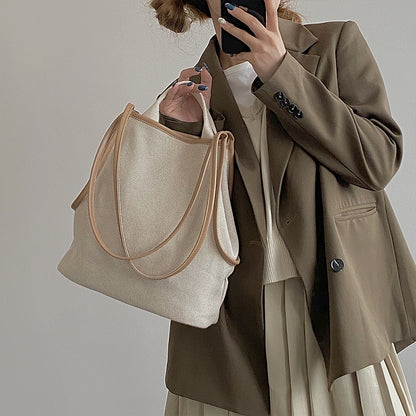 IELGY Women's bag all-match shoulder portable fashion large capacity cloth retro casual bucket