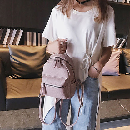 IELGY Casual Fashion Macaron Solid Color Ladies Backpack
