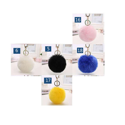 8CM imitation rabbit fur ball key ring