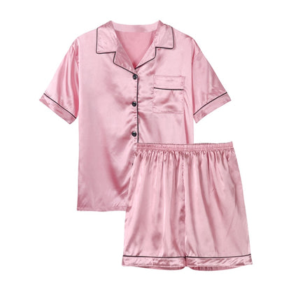 IELGY Summer ice silk exotic pajamas set
