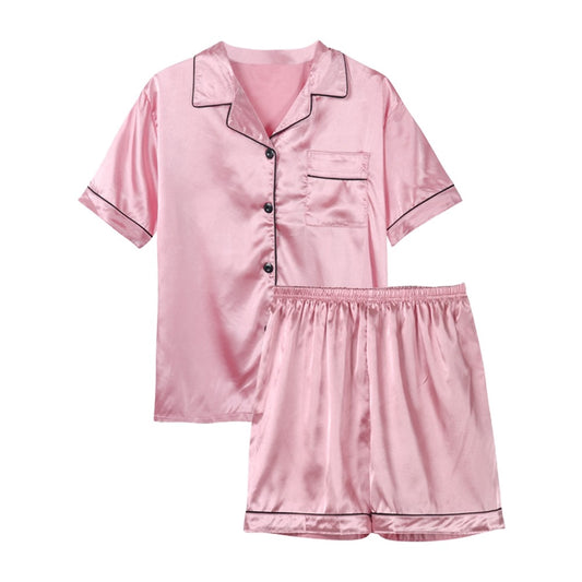 IELGY Summer ice silk exotic pajamas set