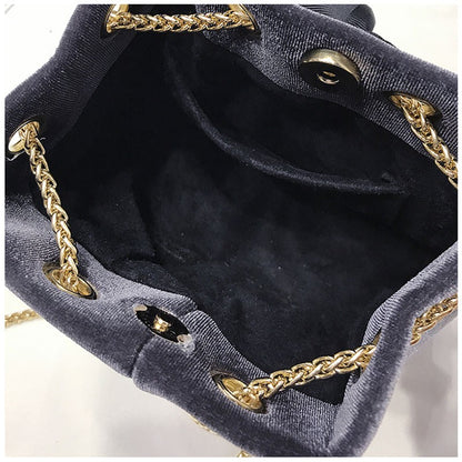 Korean version of the retro bucket bag chain shoulder bag female