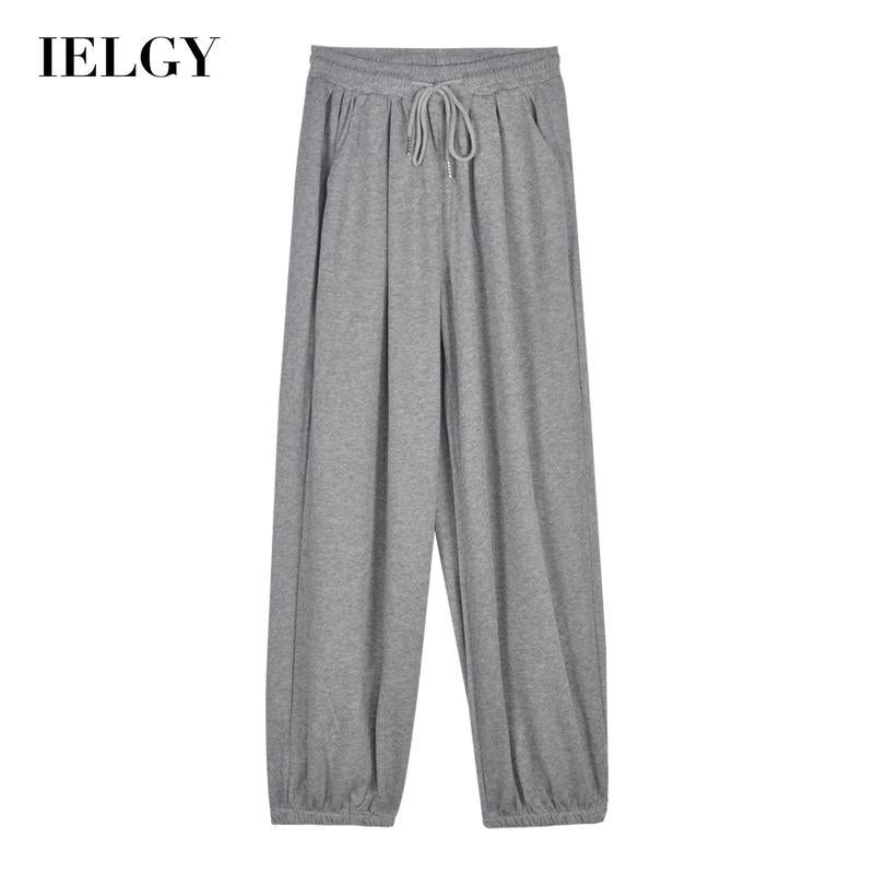 IELGY Long Korean version Sweatpants Straight Drape Simple Loose Women's pants High waist Casual