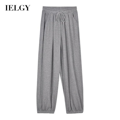 IELGY Long Korean version Sweatpants Straight Drape Simple Loose Women's pants High waist Casual