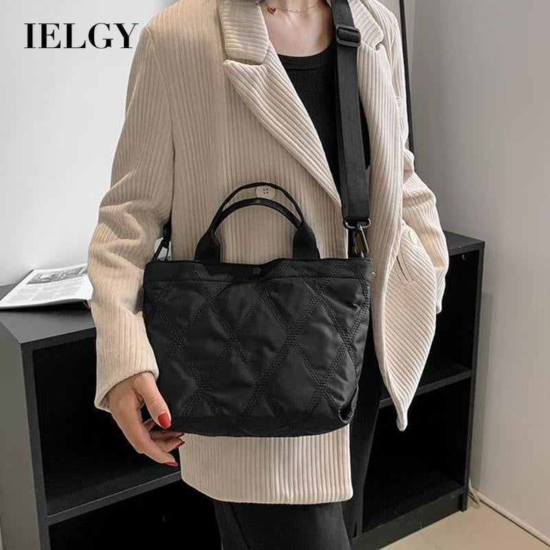 IELGY Lingge embroidery thread niche design all-match messenger portable bucket bag women