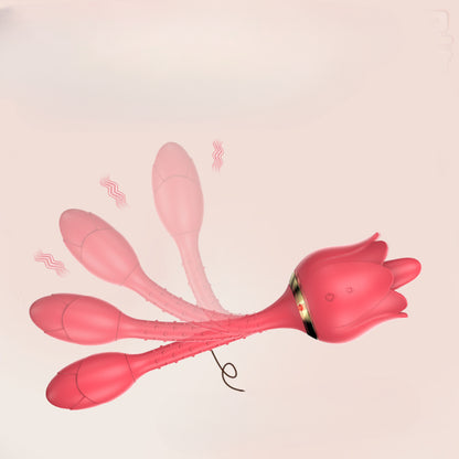 YOUTHAV Lotus vibration stimulation G-spot curved tube silicone fun jumping egg motor 12 frequency super strong vibration teasing tongue licking jumping egg