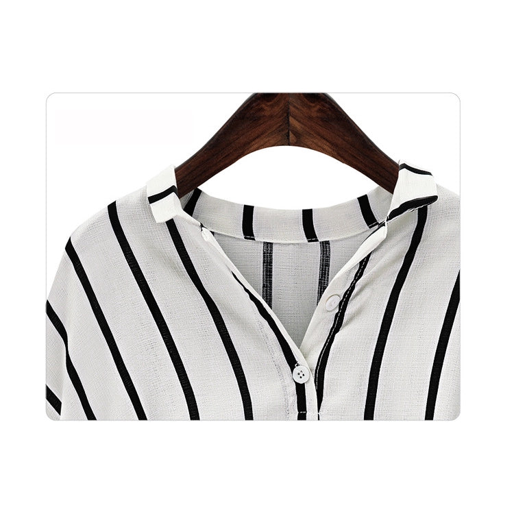 IELGY Plus Size Loose Striped Shirt Top