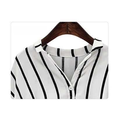 IELGY Plus Size Loose Striped Shirt Top