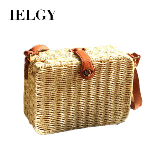 IELGY Straw bag vacation bag shoulder bag