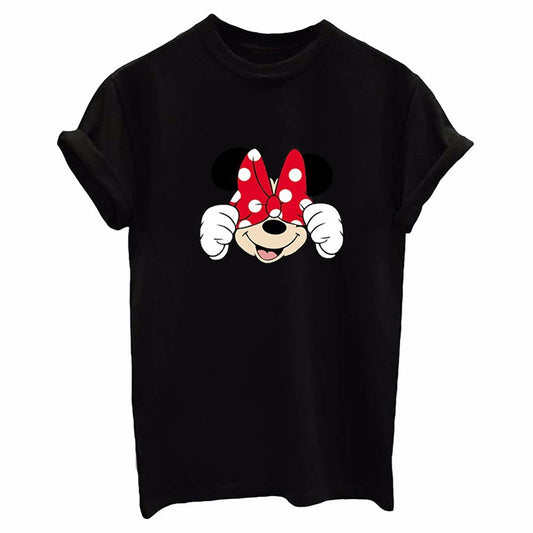 IELGY three-color Mickey print casual loose short-sleeved round neck simple fashion top T-shirt