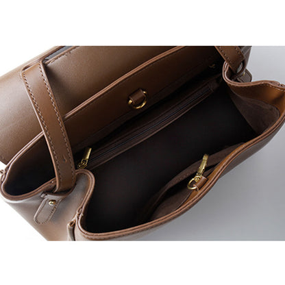 IELGY PU compartment Commuter magnetic buckle large capacity flap bag zipper double shoulder strap single shoulder messenger bag handbag