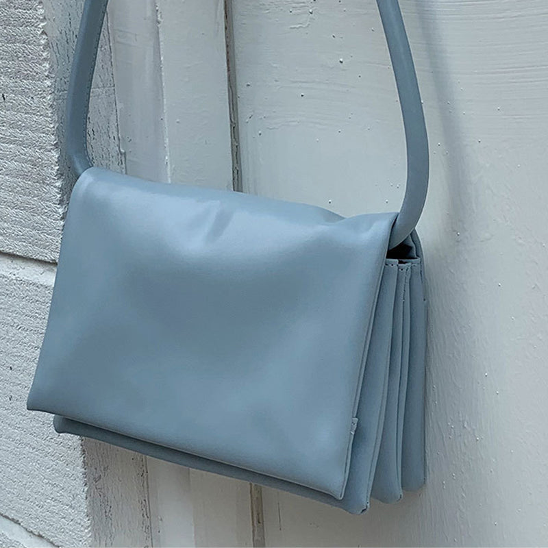 IELGY Multi-Layer Soft Special-Interest Design Street shot French Handbag Graceful Baguette Bag Underarm Macaron Color