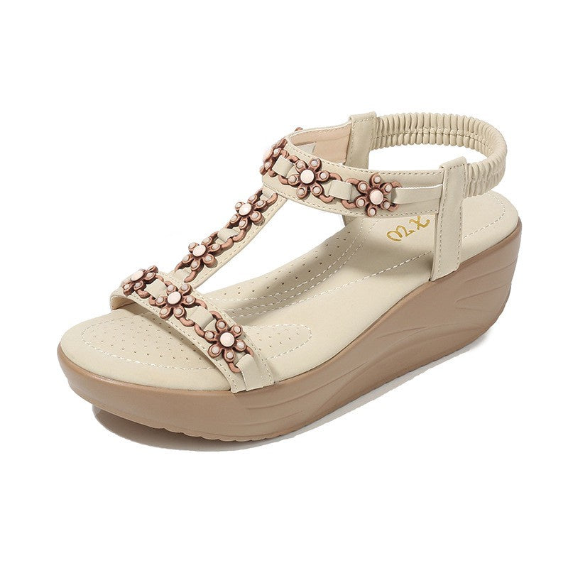 IELGY [Size36-42] Platform sandals height 5cm slope platform large size women's shoes