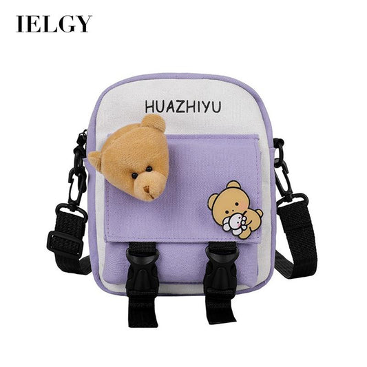 IELGY tide Korean version black mobile phone bag crossbody letters tooling style canvas Summer all-match