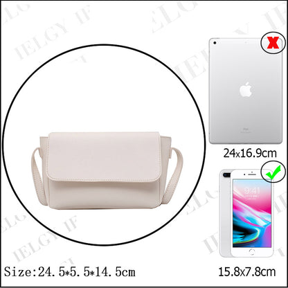 IELGY Solid color Casual All-match All-match Women's bag Trendy Black One shoulder Korean version Crossbody